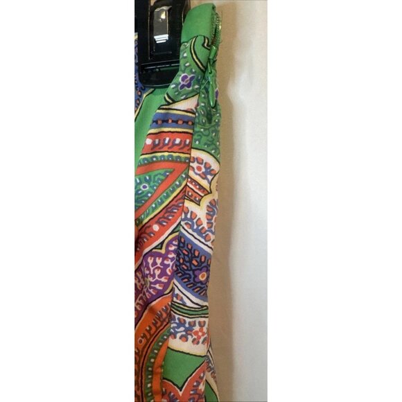 Lauren Ralph Lauren Womens Green Colorful Paisley Lined Wide Leg Pants Sz 4 - Picture 4 of 12